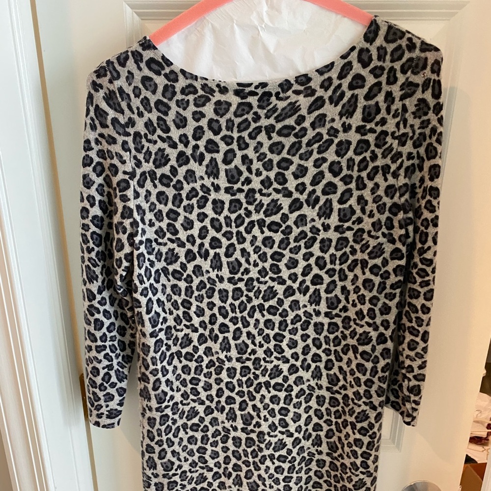 C by Bloomingdale’s Cashmere TunicDress in Leopard